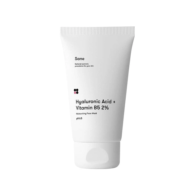 Маска для лица Sane Hyaluronic Acid + Vitamin B5 Moisturizing Face Mask С гиалуроновой кислотой 75 мл (4820266830205) - изображение 1