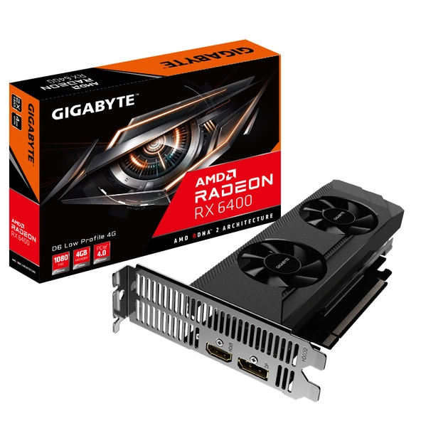 Відеокарта GIGABYTE Radeon RX 6400 4Gb LP (GV-R64D6-4GL) - изображение 1