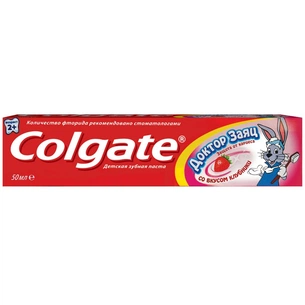 Дитяча зубна паста Colgate детская Доктор Заяц со вкусом Клубники 50 мл (4606144005374) зображення 1