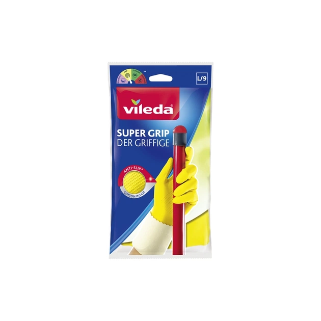 Рукавички господарські Vileda Super Grip Латексні Надміцні Розмір L (8001940003368) - зображення 1