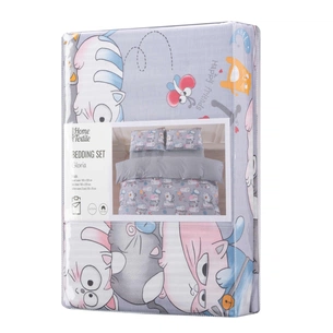 Постільна білизна Ardesto Gloria сатин веселі котики, смужка полуториний євро 160х220 (ART1622FC) зображення 1