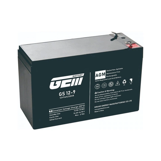 Батарея до ДБЖ GEM GS 12V-9Ah (GS 12-9) - зображення 1