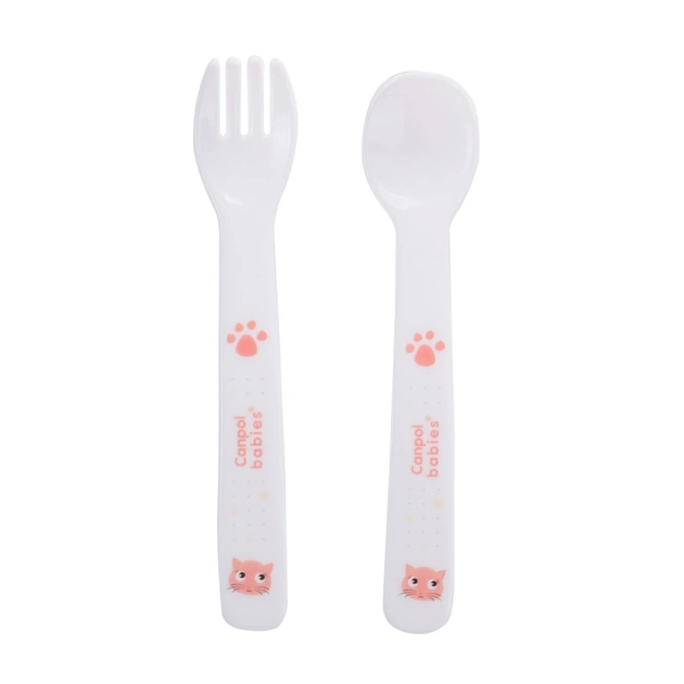 Набір дитячого посуду Canpol babies Cute Animals Котик Рожевий 5 предметів (4/401_pin) - picture 3