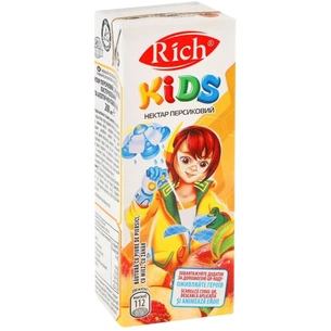 Сік дитячий Rich Kids Персиковий нектар з м'якоттю 200 мл (4820039353689) изображение 1