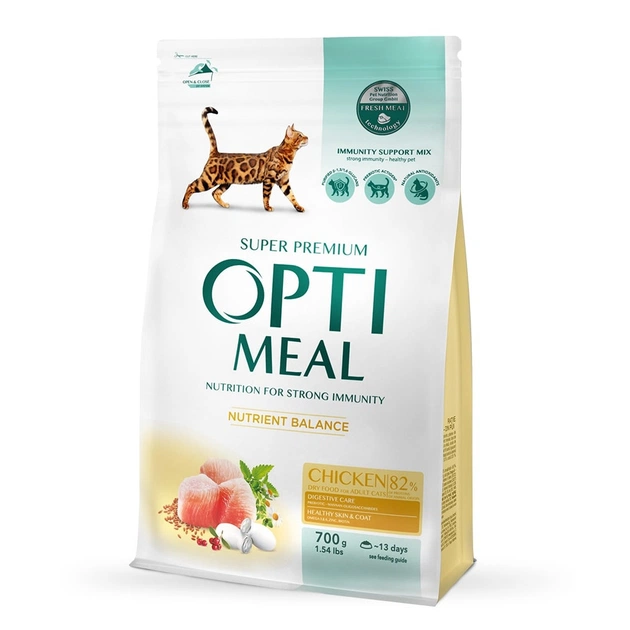 Сухой корм для кошек Optimeal со вкусом курицы 700 г (4820215364676) - изображение 1