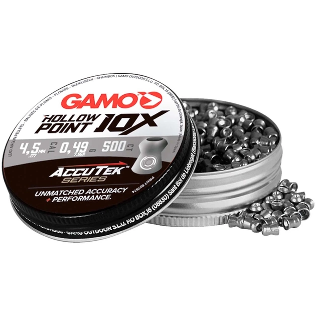 Пульки Gamo 10x HollowPoint AccuTek 4,5 мм 0,49 г 500 шт (6322546-AK) - изображение 3