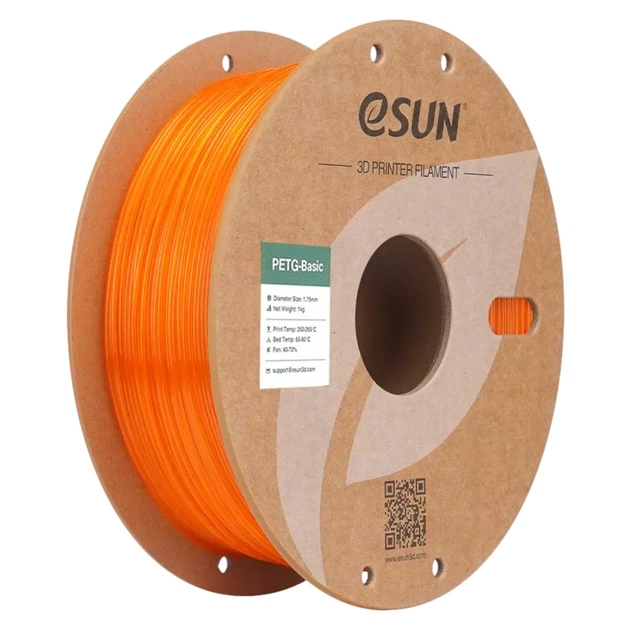 Пластик для 3D-принтера eSUN PETG BASIC Translucent 1,75mm 1kg ORANGE (PETG-BASIC175T-O1P1) - изображение 1