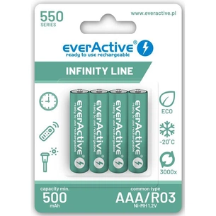 Акумулятор everActive AAA/HR03 Ni-MH 550mAh BL 4шт изображение 1