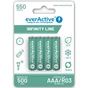 Акумулятор everActive AAA/HR03 Ni-MH 550mAh BL 4шт - зменшене зображення 1