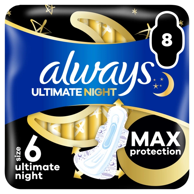 Гигиенические прокладки Always Ultimate Night Розмір 6 8 шт. (8700216213905) - изображение 1