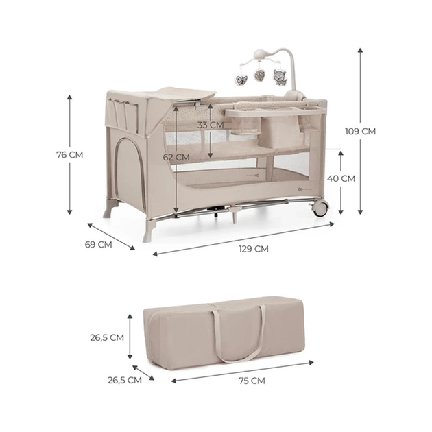 Дитячий манеж Kinderkraft с пеленатором Joy 2 Beige (5902533925162) - picture 8