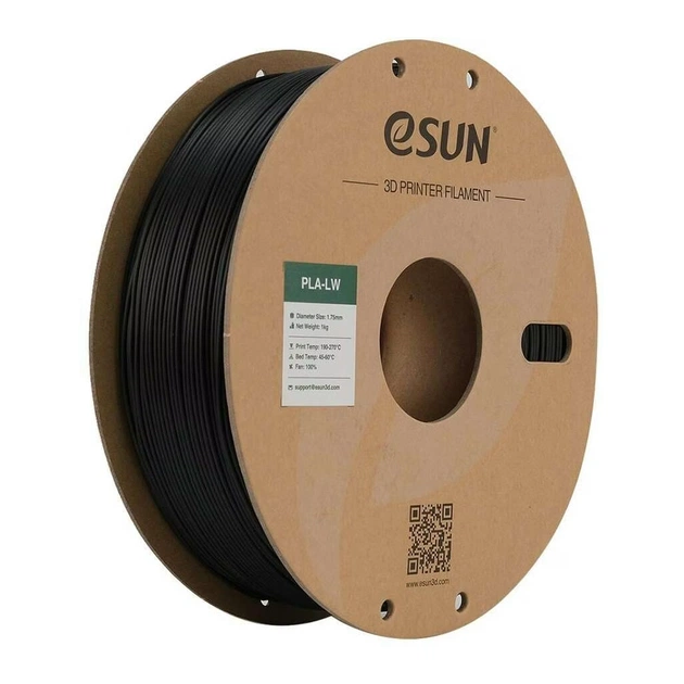 Пластик для 3D-принтера eSUN PLA LW 1,75mm 1kg BLACK (PLA-LW175B1P1) - изображение 1