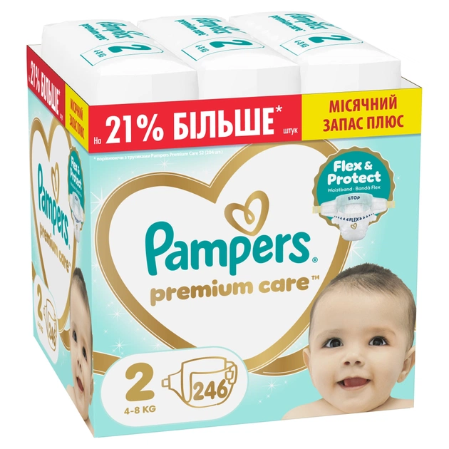 Підгузки Pampers Premium Care Розмір 2 (4-8 кг) 246 шт (8006530223522) - зображення 1