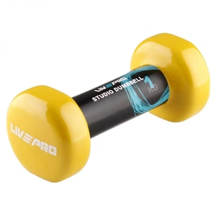 Гантель LivePro Studio Dumbbell LP8076-1 вініл жовтий Уні 1кг (2020301000026) зображення 1