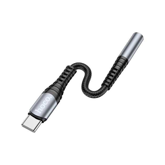 Перехідник USB-C M to 3.5mm F LS33 metal gray HOCO (6931474761163) - зображення 3
