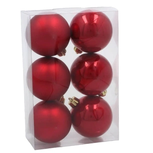 Ялинкова іграшка Chomik пластикові кульки 6 шт, 6 см, червоні (5900779893863_3) зображення 1