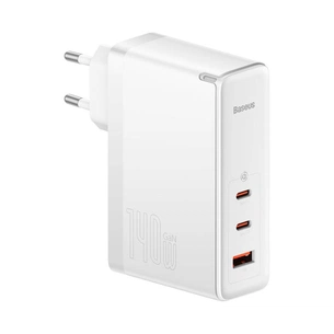 Зарядний пристрій Baseus GaN5 Pro Fast Charger 2C+U 140W + Cable 1.0m Type-C 240W white (CCGP100202) изображение 1