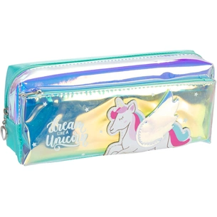 Пенал Cool For School голографічний 2 відділення Dream like a Unicorn блакитний (CF86958) зображення 1