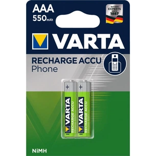 Акумулятор Varta AAA Phone ACCU 550mAh NI-MH * 2 (58397101402) зображення 1