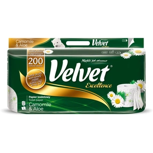 Туалетний папір Velvet Excellence Ромашка й алое 3 шари 8 рулонів 200 відривів (5901478995476) зображення 1