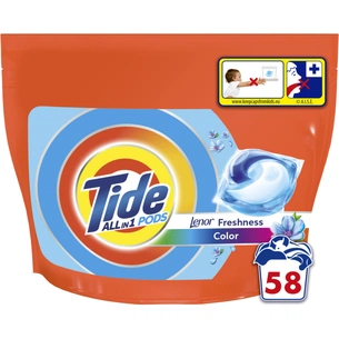 Капсули для прання Tide Все-в-1 Touch of Lenor Fresh Color 58 шт. (8001841640204) зображення 1