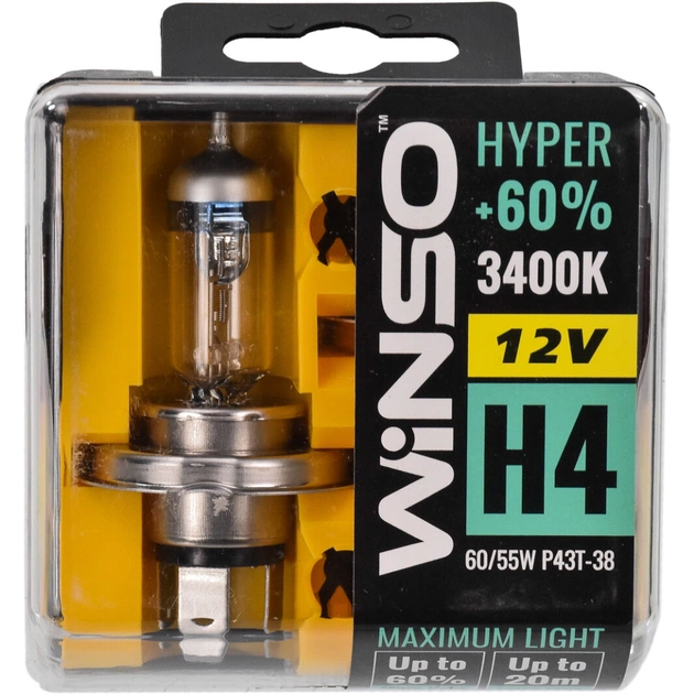Автолампа WINSO H4 HYPER +60 60/55W (712430) - изображение 1