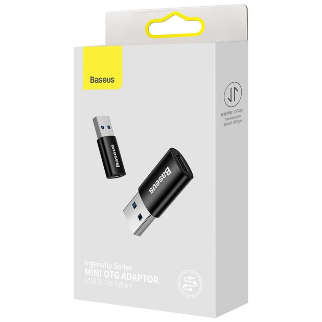 Перехідник USB 3.1 M to USB-C F black Baseus (ZJJQ000101) - picture 6