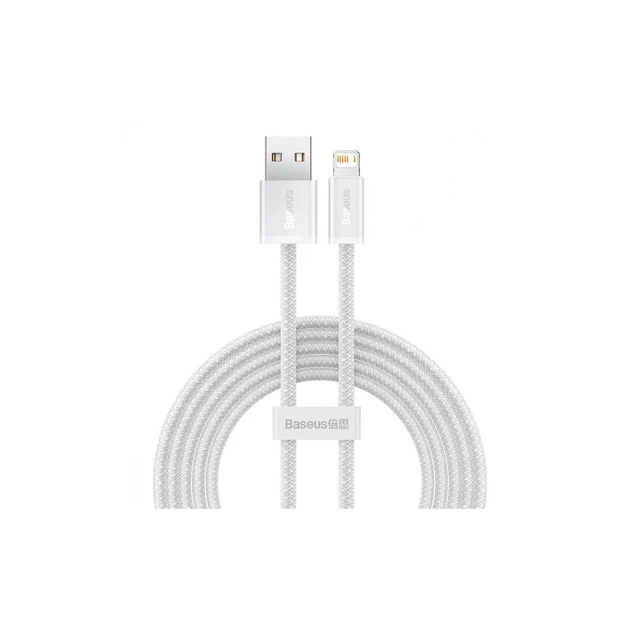 Дата кабель USB 2.0 AM to Lightning 2.0m 2.4A white Baseus (CALD000502) - изображение 1