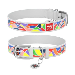 Нашийник для тварин WAUDOG Design з QR паспортом "Вінтаж" L Ш 25 мм Д 38-49 см білий (366615) зображення 1