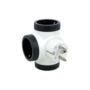 Мережевий розгалужувач Legrand ПРЕМІУМ поворотний 3х2К+З бокові розетки, колір Білий/Чорний (694521) зображення 1