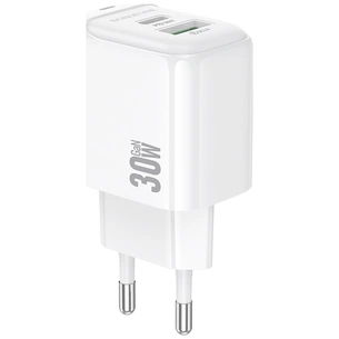 Зарядное устройство BOROFONE BAS45A 1xUSB-C PD30W + 1xUSB QC3.0 white (6941991113871) изображение 1
