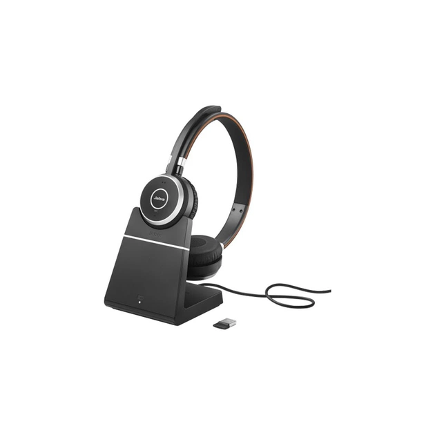 Навушники Jabra Evolve 65 SE Link380a MS Stereo + with charging base (6599-833-399) - зображення 1