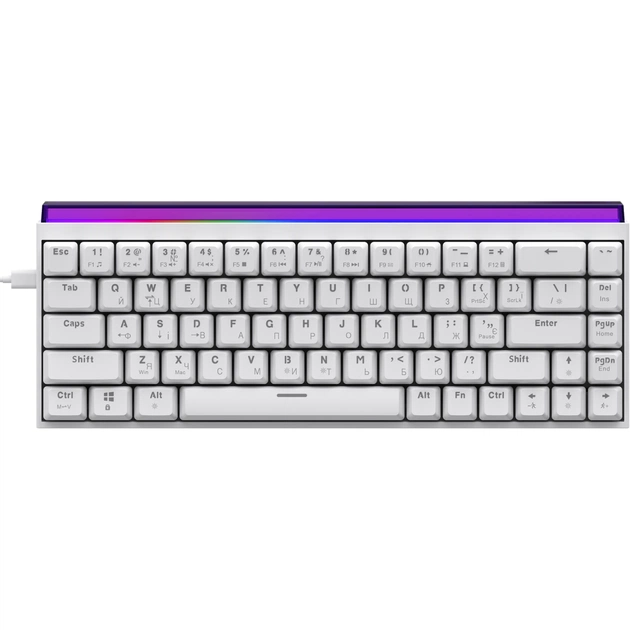 Клавіатура Ajazz NK68 Red Switch USB UA White (NK68-R-W) - picture 2