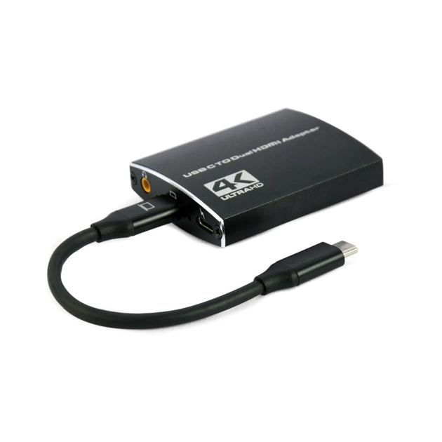 Концентратор Cablexpert USB-C to 2 HDMI (2 ind. screens)/PD/Аudio 3.5mm (A-CM-HDMIF2-01) - изображение 1
