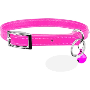 Нашийник для тварин WAUDOG GLAMOUR з резинкою і стразами для кішок (рожевий) (32547) зображення 1