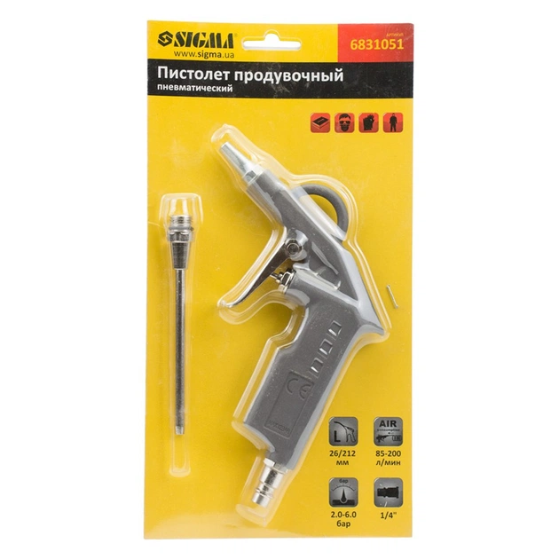 Пістолет для продувки Sigma металевий корпус 26x122мм (6831051) - picture 7