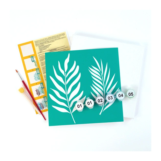 Картина по номерам Rosa Листя пальми 20 х 20 см (4823098540717) - picture 1