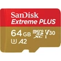 Карта пам'яті SanDisk 64GB microSDXC class 10 UHS-I U3 A2 Extreme Plus V30 (SDSQXBZ-064G-GN6MA) - зменшене зображення 1