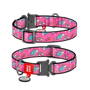 Нашийник для тварин WAUDOG Nylon з QR паспортом "Єдиноріг" металева пряжка-фастекс L (5132) зображення 1