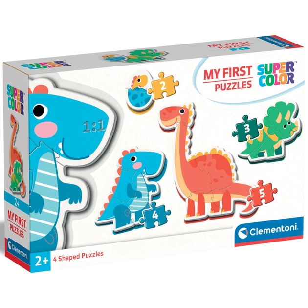 Пазл Clementoni 4 в 1 Dinosaurs, серия My First Puzzles (20834) - изображение 1