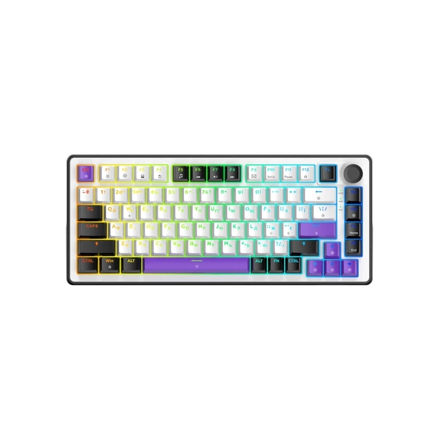 Клавіатура Hator Hellyberry HK75 Mechanical Linear RGB USB UA White/Violet (HK75) - зображення 1
