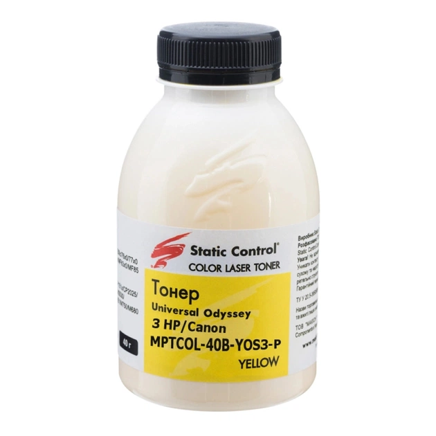 Тонер HP/Canon MPTCOL OS3 40г yellow (фасовка) Static Control (MPTCOL-40B-YOS3-P) - зображення 1