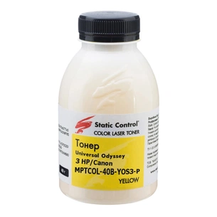 Тонер HP/Canon MPTCOL OS3 40г yellow (фасовка) Static Control (MPTCOL-40B-YOS3-P) зображення 1