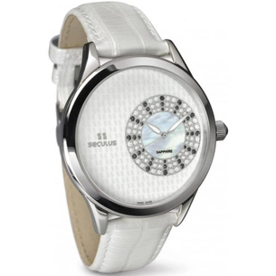 Наручний годинник Seculus 1672.2.1063 wht mop, ss crown onyx, wht strap зображення 1