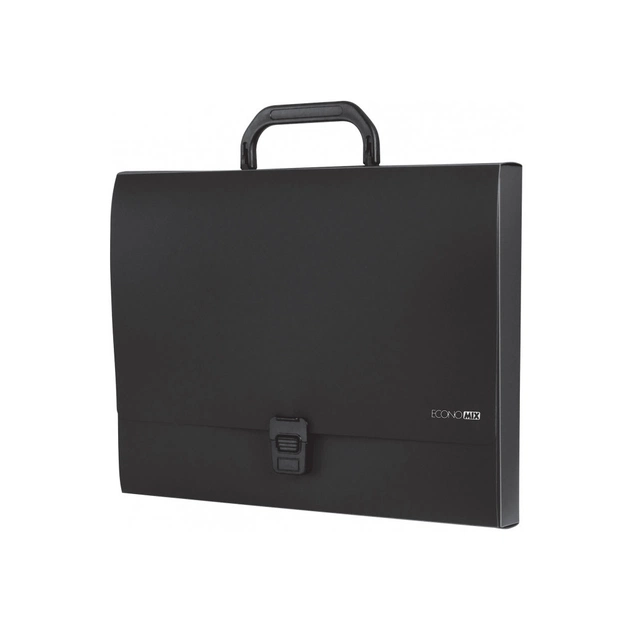 Папка - портфель Economix пластиковий A4 на застібці 1 відділення, чорний (E31607-01) - picture 1