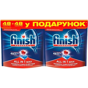 Таблетки для посудомийних машин Finish All in 1 Max 48+48 шт. (4820232970706) зображення 1