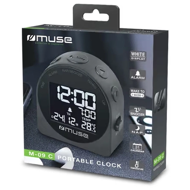 Настільний годинник Muse цифровий чорний (M-09 C) - picture 3