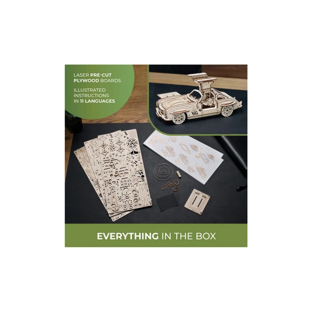 Збірна модель Ugears механічний Крилате спорткупе (70205) - зображення 10