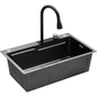 Мийка кухонна Kroner Schwarze-SET7546HMPVD (CV032277) - зменшене зображення 4