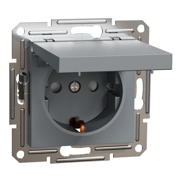 Розетка Schneider Electric ASFORA з кришкою, сталь (EPH3100162) - зображення 2